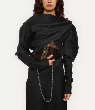 Kleine flache Clutch mit Reißverschluss